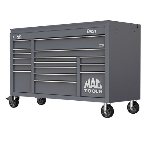 Tech™ Series 16-Drawer Drop Top Workstation - Carbon Gray