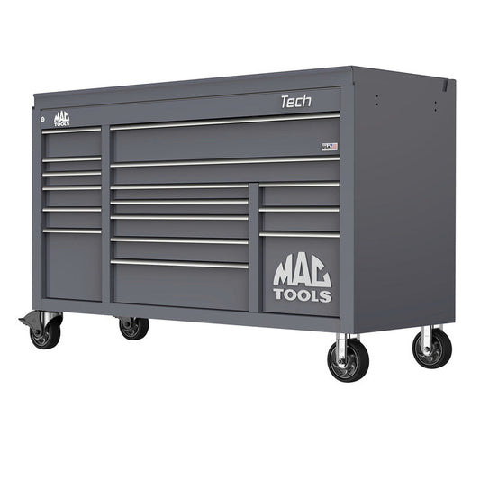 Tech™ Series 16-Drawer Drop Top Workstation - Carbon Gray