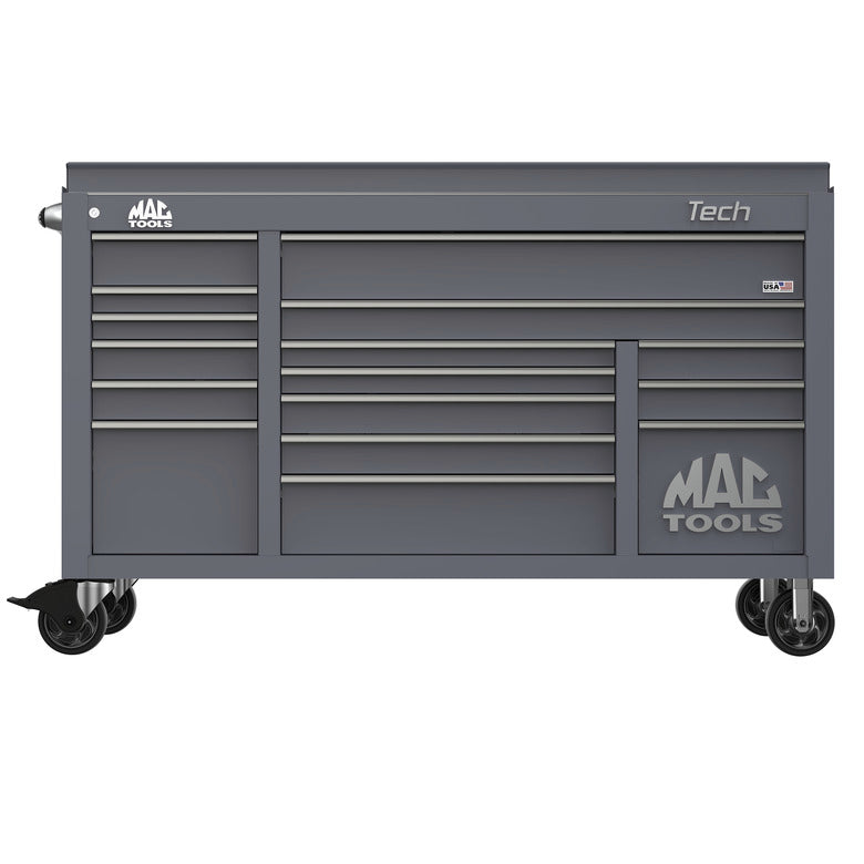 Tech™ Series 16-Drawer Drop Top Workstation - Carbon Gray