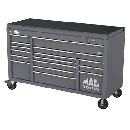 Tech™ Series 16-Drawer Drop Top Workstation - Carbon Gray