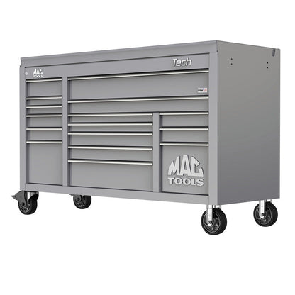 Tech™ Series 16-Drawer Drop Top Workstation - Mica Gray