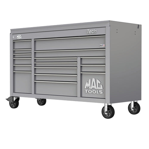 Tech™ Series 16-Drawer Drop Top Workstation - Mica Gray