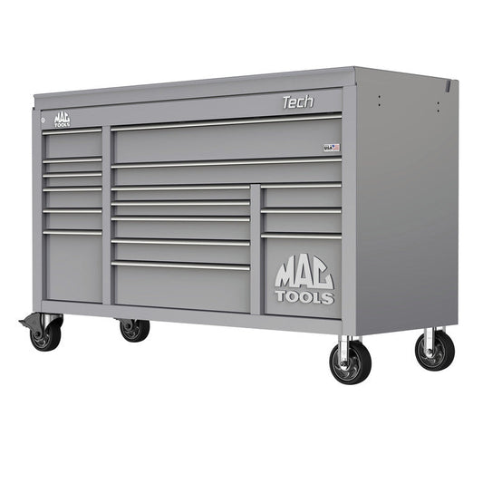 Tech™ Series 16-Drawer Drop Top Workstation - Mica Gray