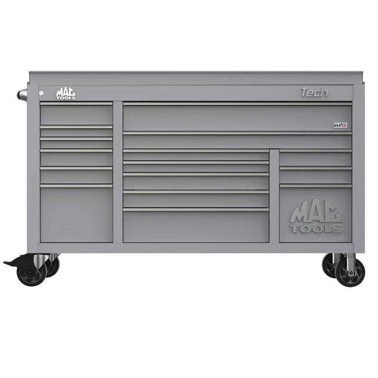 Tech™ Series 16-Drawer Drop Top Workstation - Mica Gray