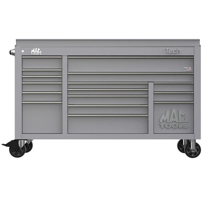 Tech™ Series 16-Drawer Drop Top Workstation - Mica Gray
