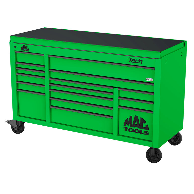 Tech™ Series 16-Drawer Drop Top Workstation - Lime Green