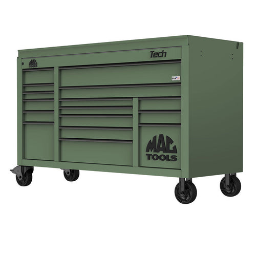 Tech™ Series 16-Drawer Drop Top Workstation - Olive Green