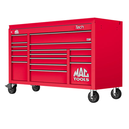 Tech™ Series 16-Drawer Drop Top Workstation - Firebrick Red