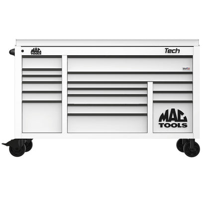 Tech™ Series 16-Drawer Drop Top Workstation - Titanium White