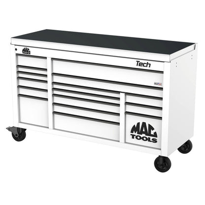 Tech™ Series 16-Drawer Drop Top Workstation - Titanium White
