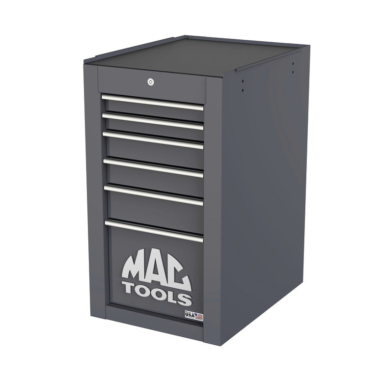 Tech™ Series 6-Drawer Side Cabinet with PowerTech™ Drawer - Carbon Gray