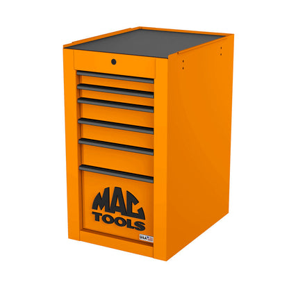 Tech™ Series 6-Drawer Side Cabinet with PowerTech™ Drawer - Fireball Orange