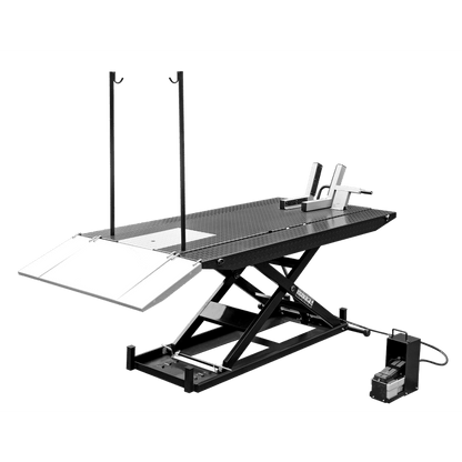 Tuxedo M-1500C-HR 1,500 lb High Rise Motorcycle Lift Bench w/ Vise, Sides, Balance Bar, Pump