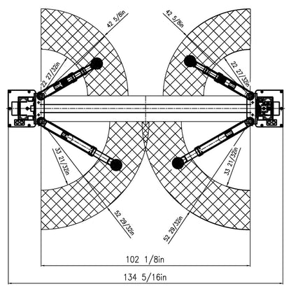 APlusLift 10,000LB 2-Post Floor Plate Heavy Duty Car Lift #HW-10KBP-A