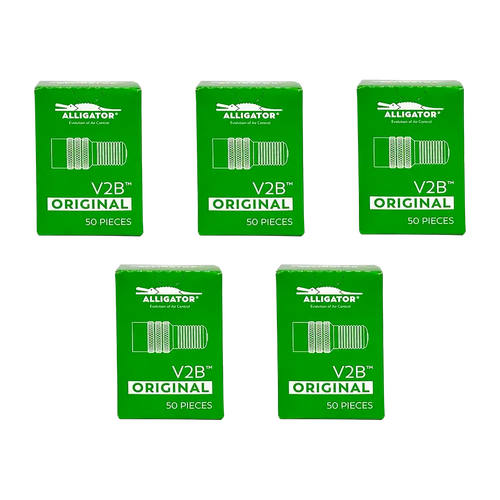 Alligator V2B Gator Double Seal Tire Valve Caps – 5 Box Bulk Pack (250 Caps)