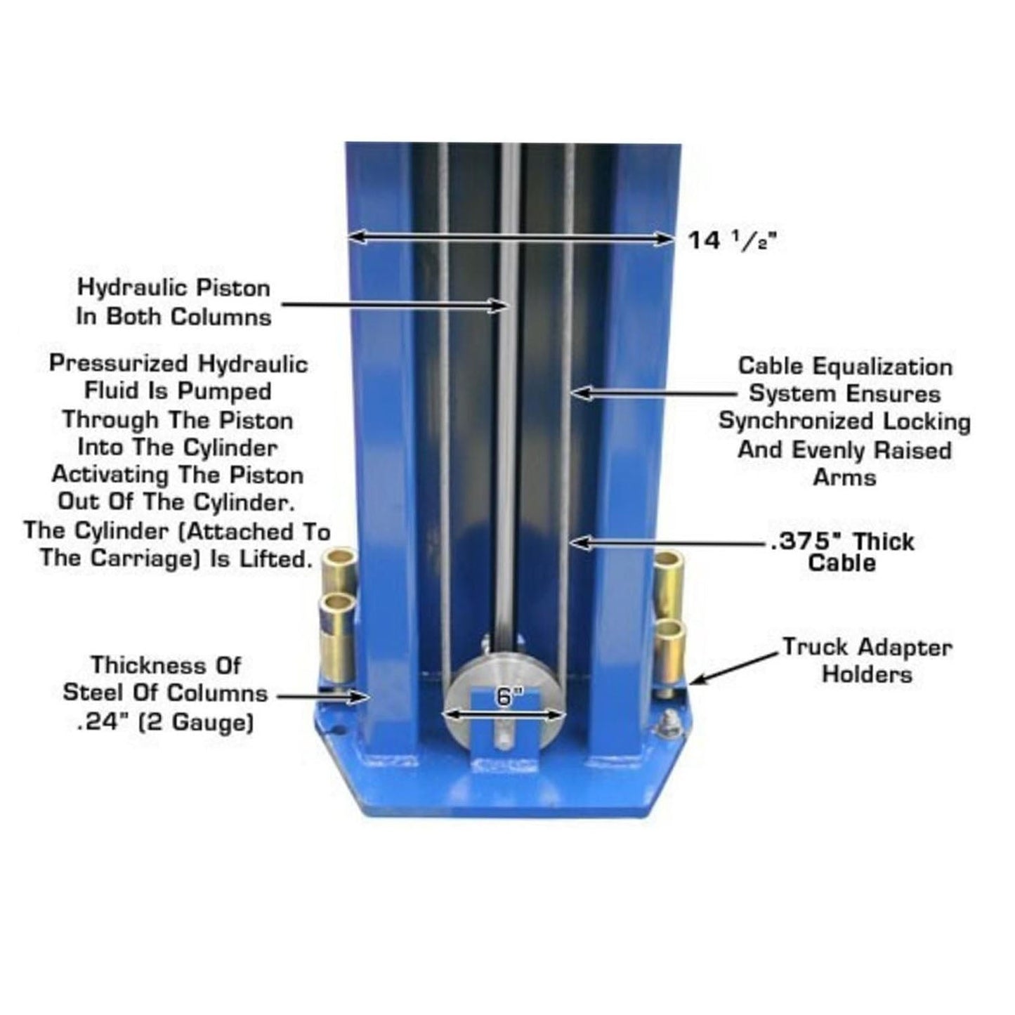 Atlas® PV12PX Adj Height Ex-Wide/Ex-Tall 2 Post Lift 12k lbs ATEXH-PV12PX-FPD