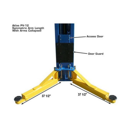 Atlas® PV12PX Adj Height Ex-Wide/Ex-Tall 2 Post Lift 12k lbs ATEXH-PV12PX-FPD
