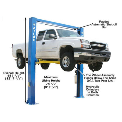 Atlas® OHX10000X Commercial Grade Extra Tall 2-Post Lift 10,000 lb #ATEATTD-OHX10000X-FPD