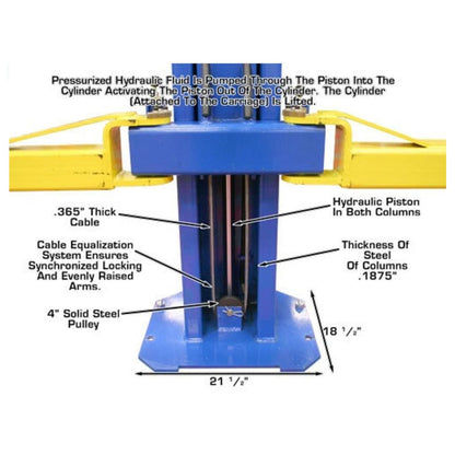 Atlas® OHX10000X Commercial Grade Extra Tall 2-Post Lift 10,000 lb #ATEATTD-OHX10000X-FPD