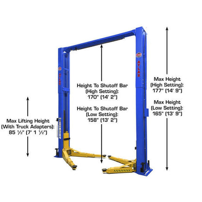 Atlas® Platinum PVL12 ALI Certified 12,000 lb. Capacity 2-Post Lift #ATEAP-PVL12-FPD
