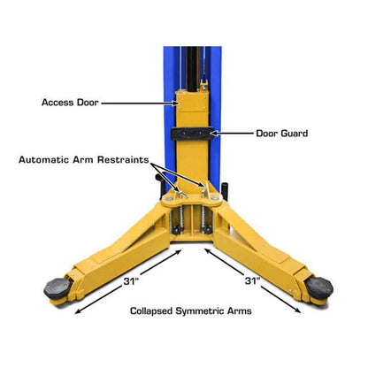 Atlas® Platinum PVL12 ALI Certified 12,000 lb. Capacity 2-Post Lift #ATEAP-PVL12-FPD