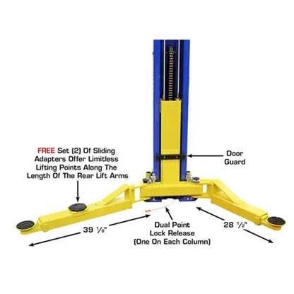 Atlas® Equipment 9KOH Symmetric/Asymmetric 2 Post Lift 9k lbs #ATEXH-9KOHX-FPD