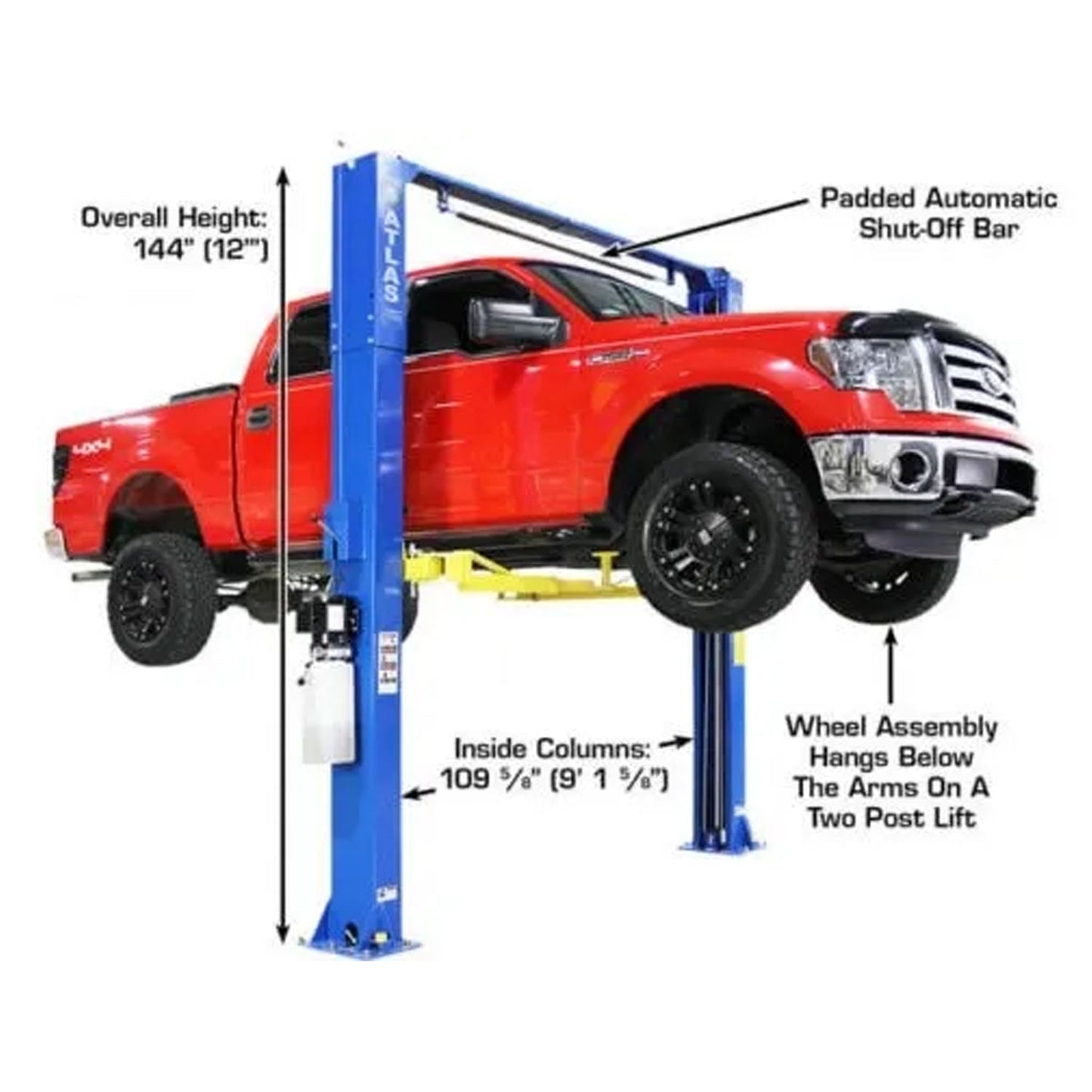 Atlas® Equipment PRO-9D Overhead 9k lbs. Capacity 2-Post Lift #ATEXH-PRO-9D-FPD