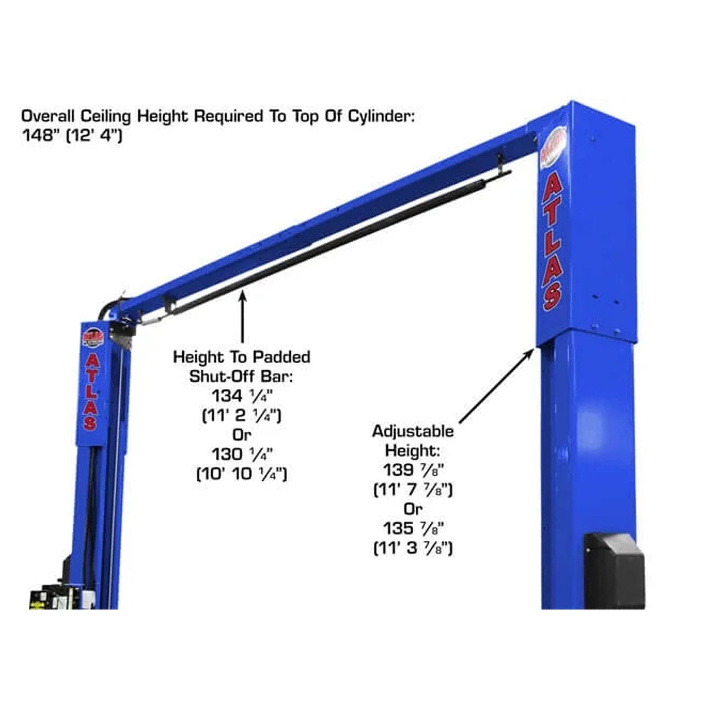 Atlas® Platinum PVL-10 ALI Certified Adj Height 2 Post Lift 10k lbs #ATEAP-PVL10-FPD