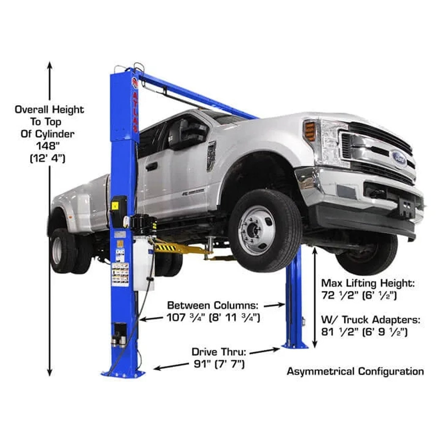 Atlas® Platinum PVL-10 ALI Certified Adj Height 2 Post Lift 10k lbs #ATEAP-PVL10-FPD