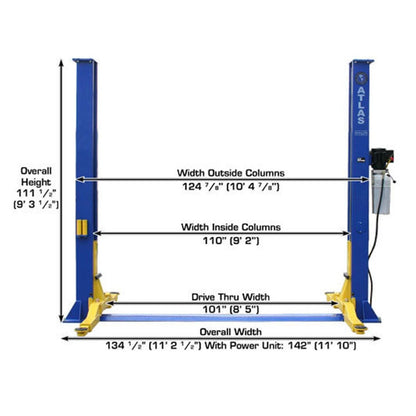 Atlas® 9KBP Floor Base-Plate 2 Post Lift 9,000 lbs #ATEXH-9KBPX-FPD