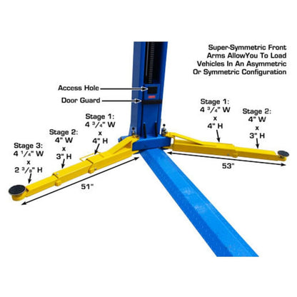 BP10000X Commercial Grade Baseplate 2-Post Lift 10,000 lbs #ATEATTD-BP10000X-FPD