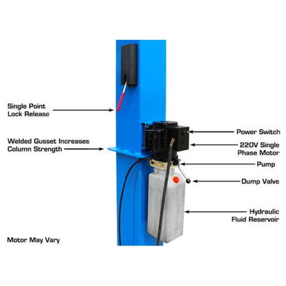 BP10000X Commercial Grade Baseplate 2-Post Lift 10,000 lbs #ATEATTD-BP10000X-FPD