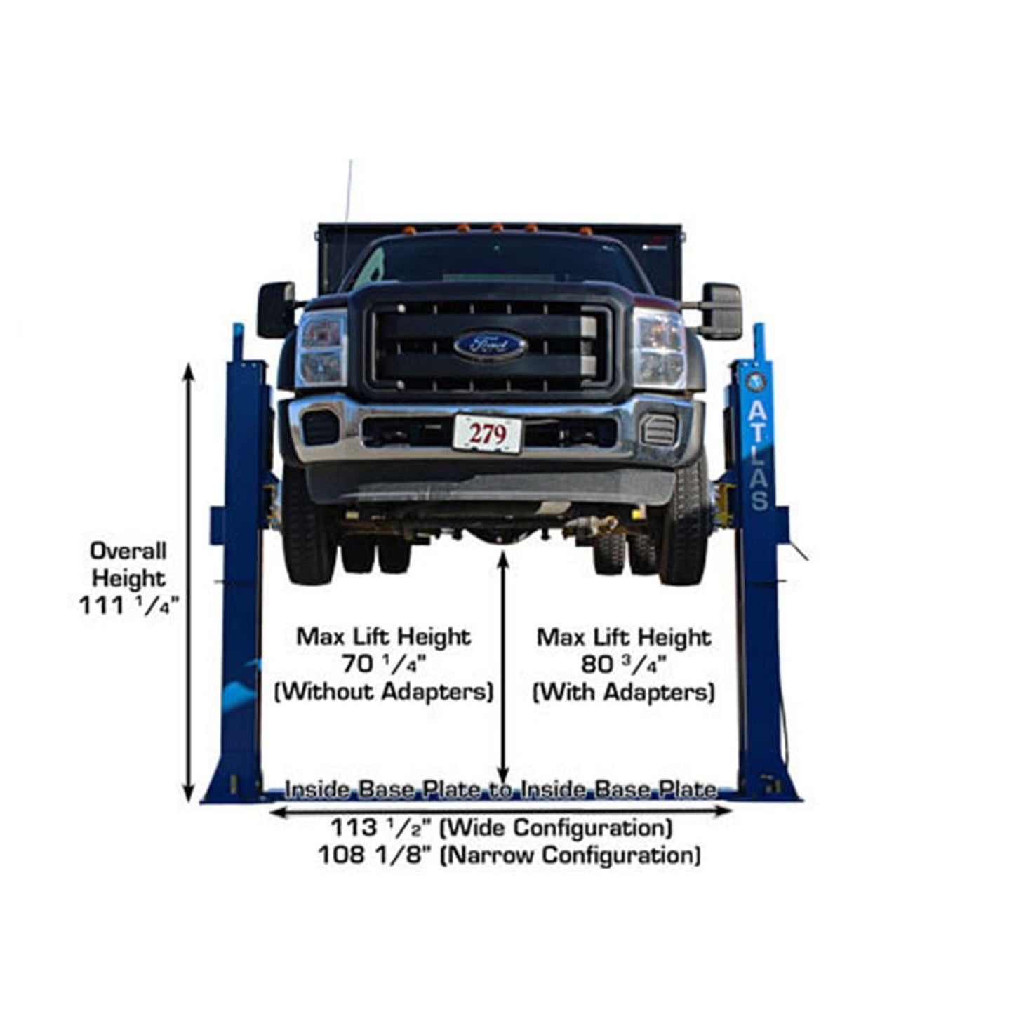 Atlas® BP-12000 HD Floor Base-Plate 2 Post Lift 12,000 lbs #ATEATTD-BP12000X-FPD