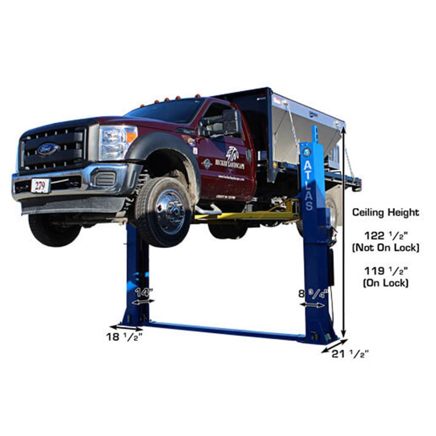 Atlas® BP-12000 HD Floor Base-Plate 2 Post Lift 12,000 lbs #ATEATTD-BP12000X-FPD