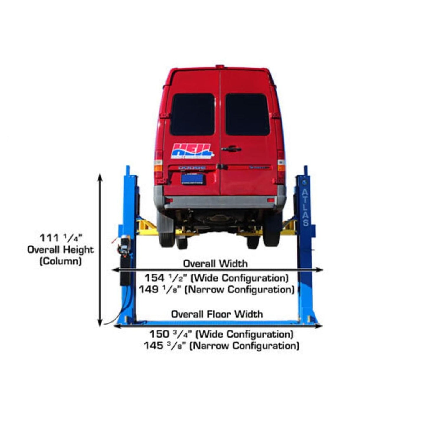 Atlas® BP-12000 HD Floor Base-Plate 2 Post Lift 12,000 lbs #ATEATTD-BP12000X-FPD