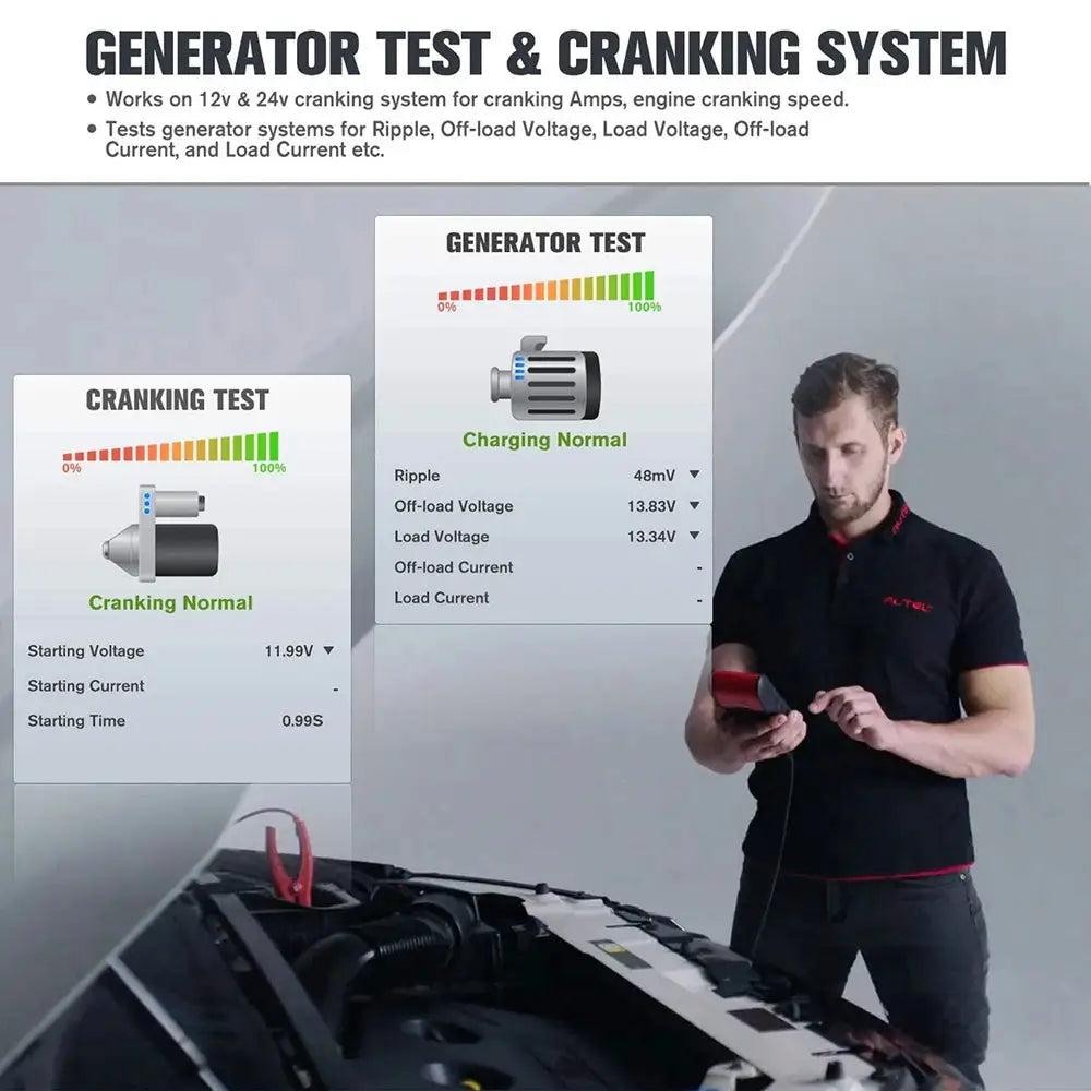 Autel MaxiBAS BT608 Car Battery/Electrical Tester Kit, Touchscreen