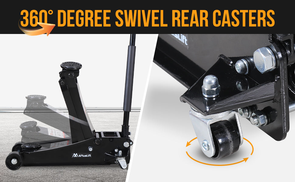 APlusLift 4 Ton Lower profile Steel Racing Floor Jack, FE400B