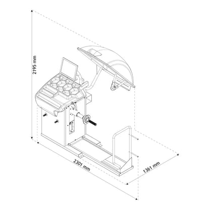 Cemb C350 Video Diagnostic Wheel Balancer for Heavy Vehicles