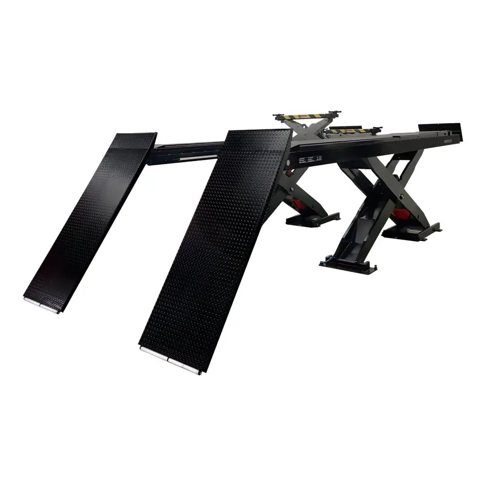 Challenger SX14-ER 14K Extended Scissor Alignment Lift w/ 2 Rolling Jack, Surface Mount