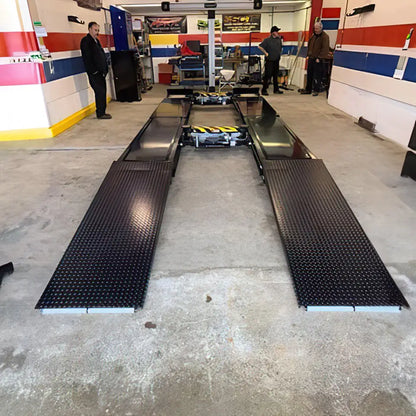 Challenger SX14-ER 14K Extended Scissor Alignment Lift w/ 2 Rolling Jack, Surface Mount