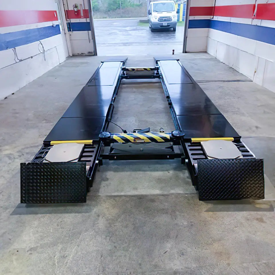 Challenger SX14-ER 14K Extended Scissor Alignment Lift w/ 2 Rolling Jack, Surface Mount