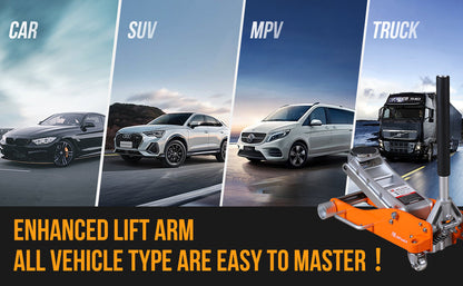 APlusLift 3 Ton Lower profile Full Aluminum Racing Floor Jack, AL350R