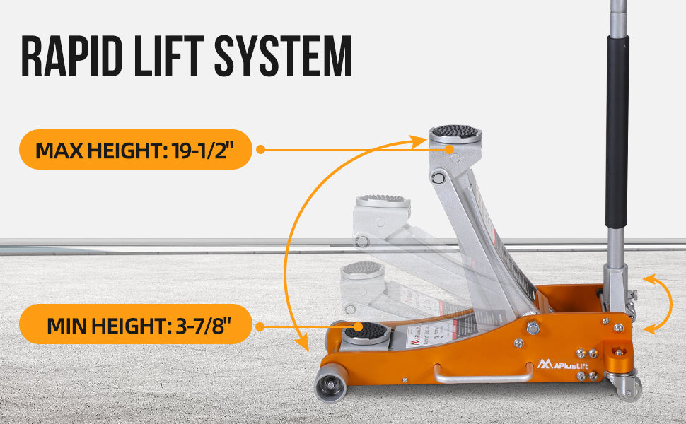 APlusLift 3 Ton Lower profile Aluminum/Steel Racing Floor Jack, AF350G