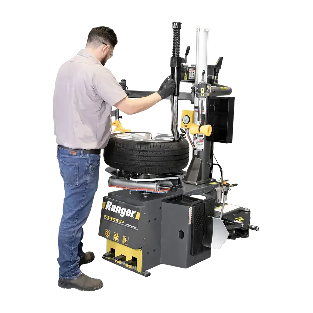 Ranger R980DP Tire Changer – 3HP Motor (220V), Dual Assist Arms, 30" Clamping
