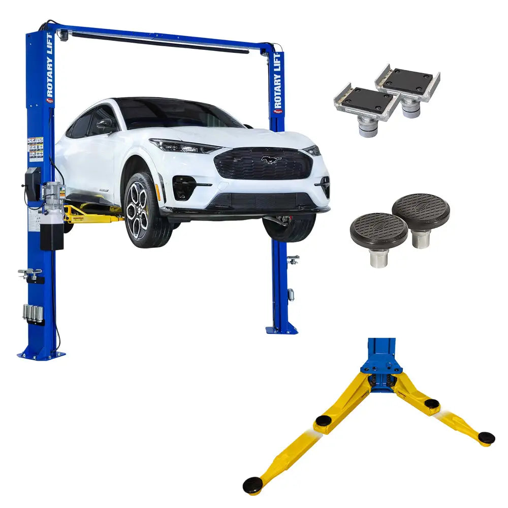 Rotary SPOA10-AV-SP 10K lb 2-Post Asymmetric Vehicle Lift w/ Seismic Plate – California Compliant