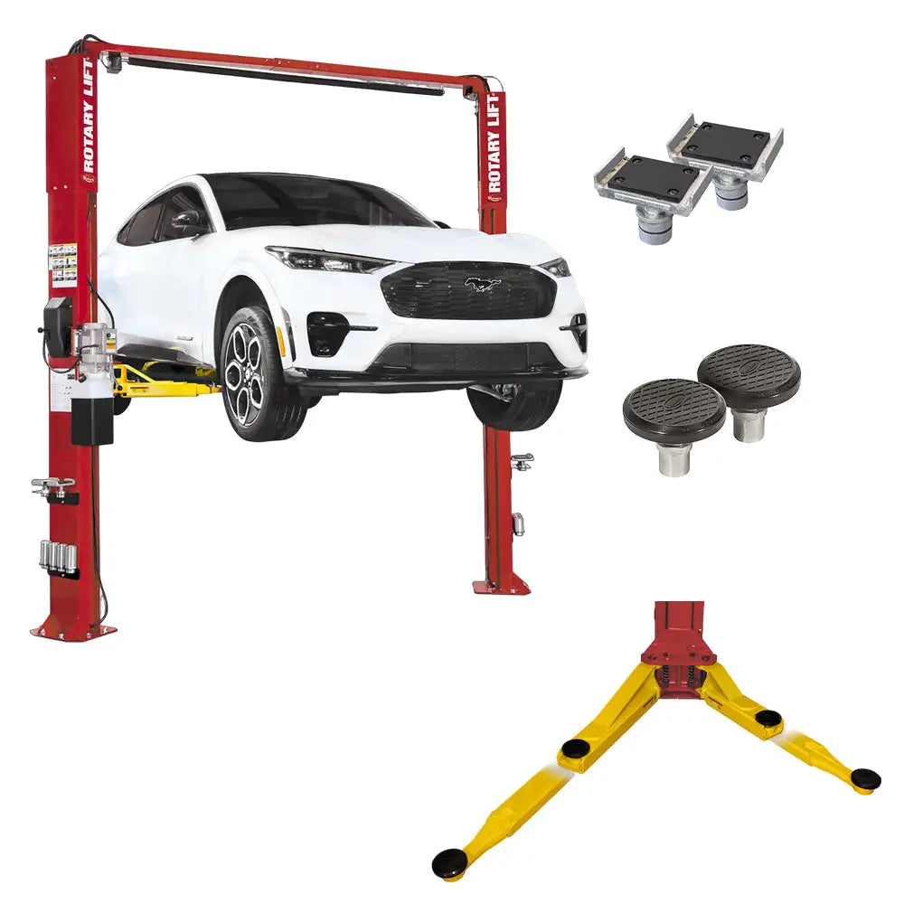 Rotary SPOA10-AV-SP 10K lb 2-Post Asymmetric Vehicle Lift w/ Seismic Plate – California Compliant