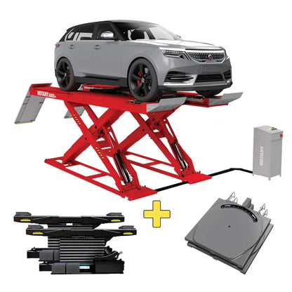 Rotary XA12 12K Alignment Scissor Lift w/ 2-Rolling Jack (6K)