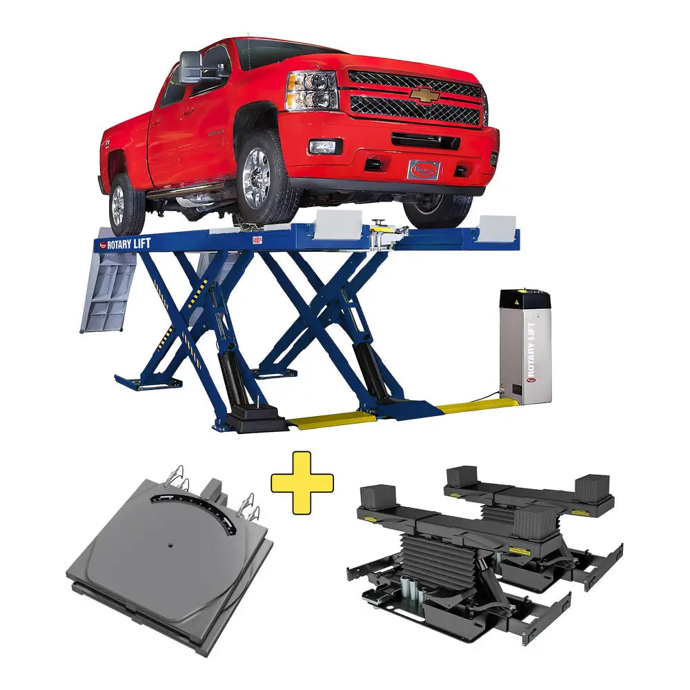 Rotary XA14 14K Alignment Scissor Lift w/ 2-Rolling Jack (7K)