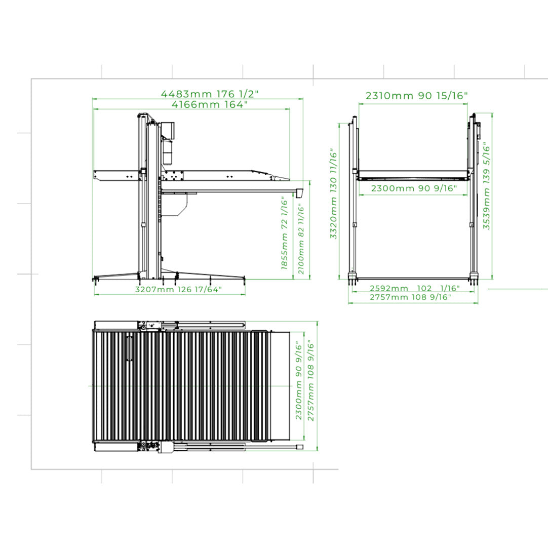 Stratus 7k lbs 2-Post Parking Lift SAE-P27
