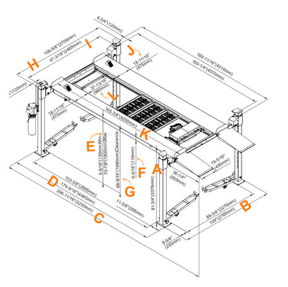 Stratus Steel Construction & Sleeve Containment 8k  lbs 4 Post Mobile Car Lift SAE-P48PC